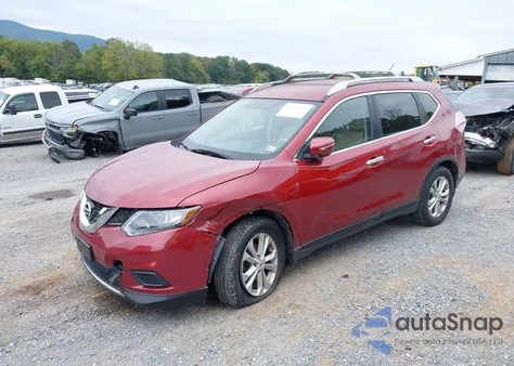 2015 Nissan Rogue Sv из США, поврежденный, VIN KNMAT2MV7FP554987